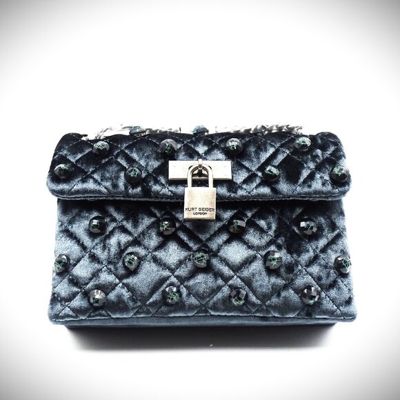 KURT GEIGER LONDON Mini Brixton Velvet Shoulder Bag - Picture 3 of 11